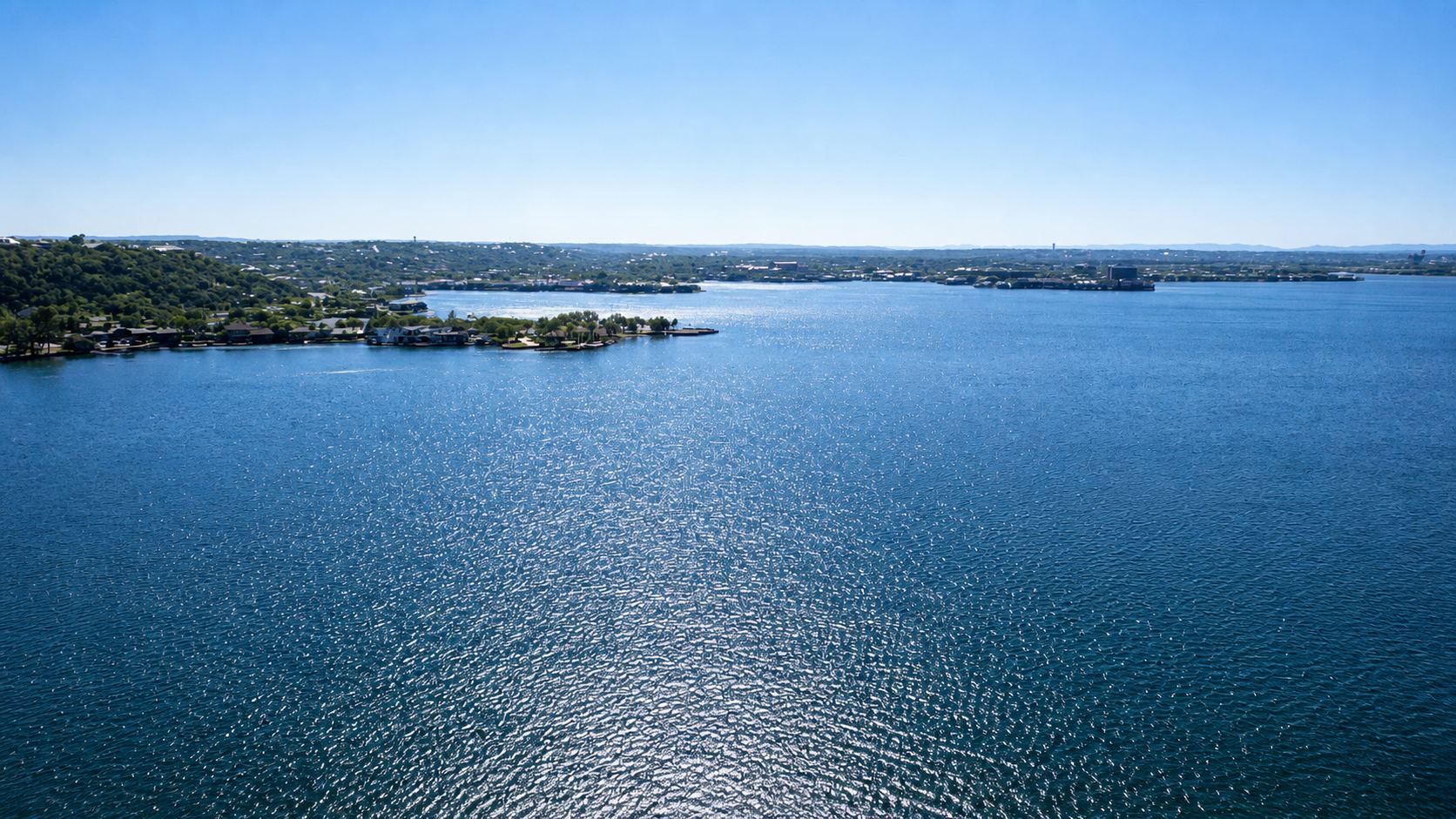 Aerial photograph of Lake LBJ in the Texas Hill Country