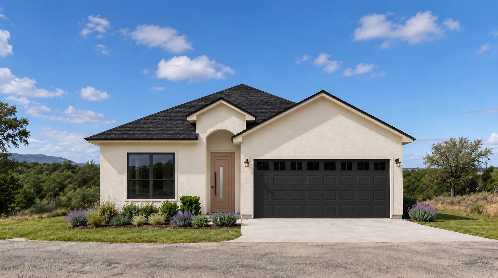 Architectural rendering of the Oak Lane custom home in Cottonwood Shores